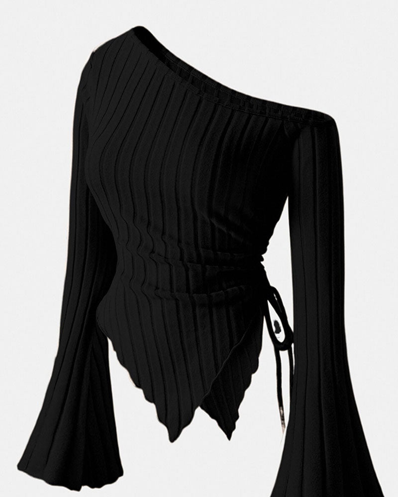 Alpaca Asymmetrical Long Sleeve Top
