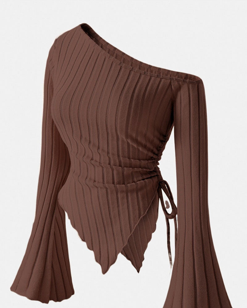 Alpaca Asymmetrical Long Sleeve Top