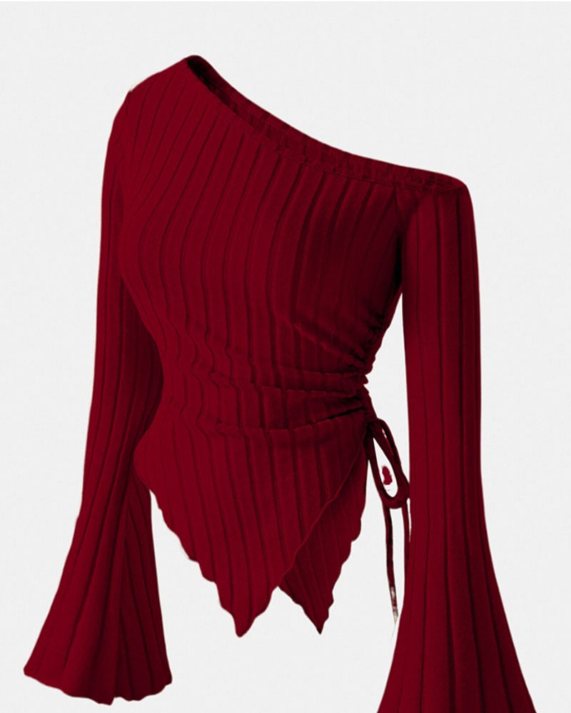 Alpaca Asymmetrical Long Sleeve Top