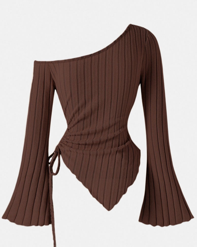 Alpaca Asymmetrical Long Sleeve Top