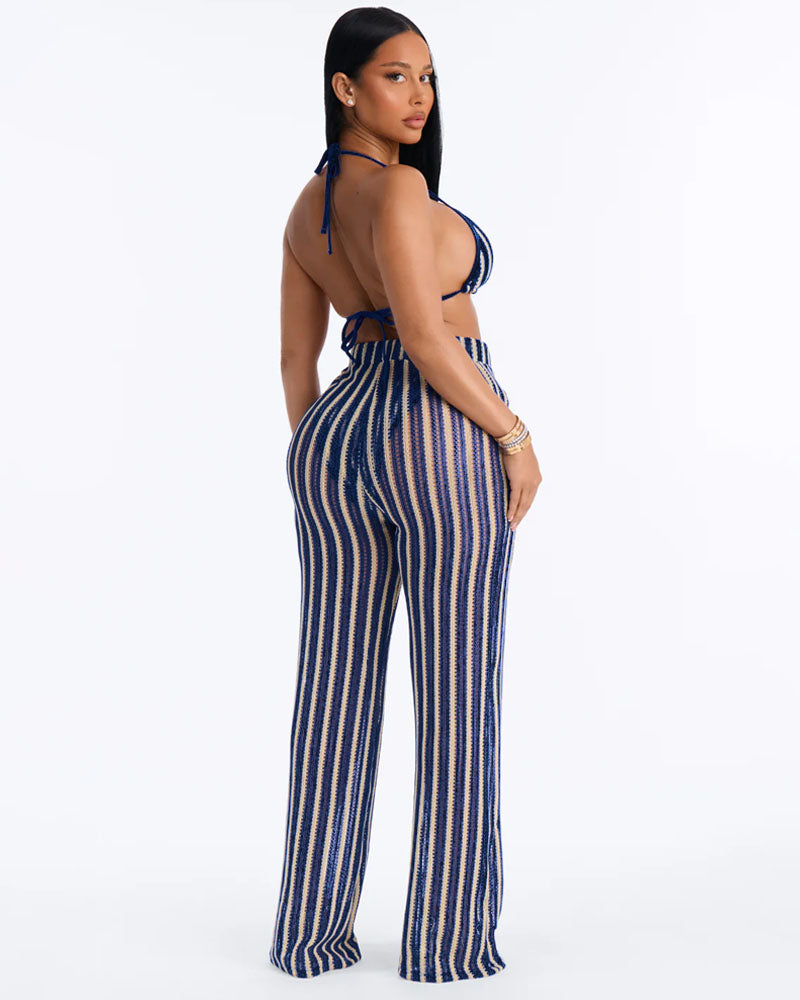 Always On Tide Halter Bikini Set