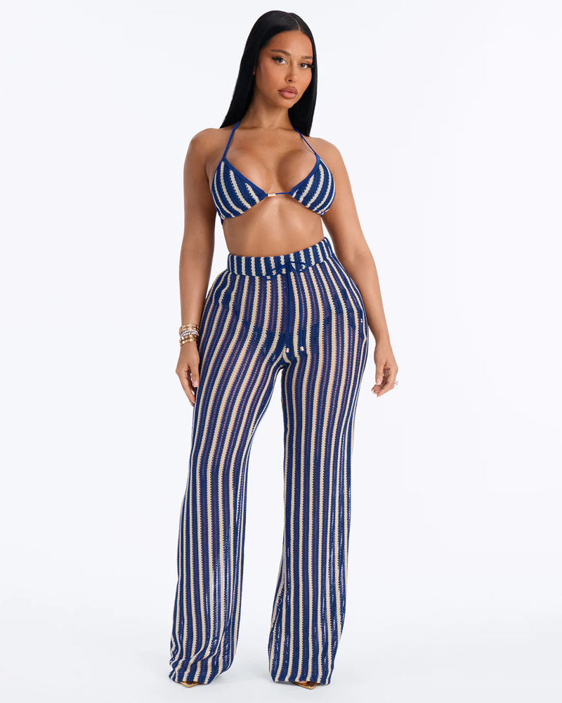 Always On Tide Halter Bikini Set