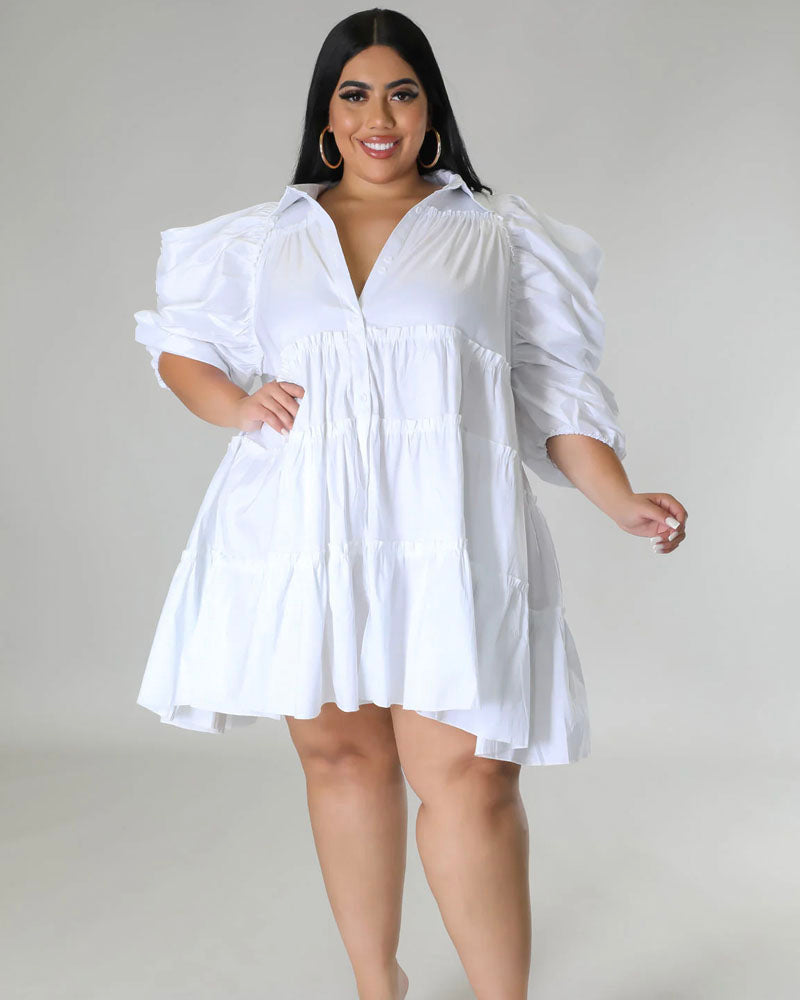 Angel Puff Sleeve Dress