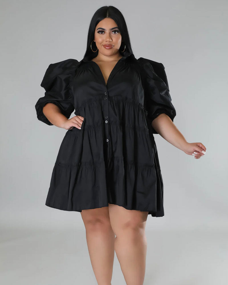 Angel Puff Sleeve Dress