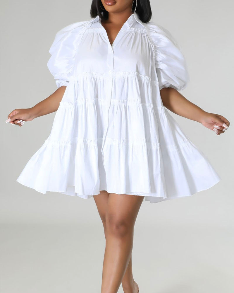 Angel Puff Sleeve Dress