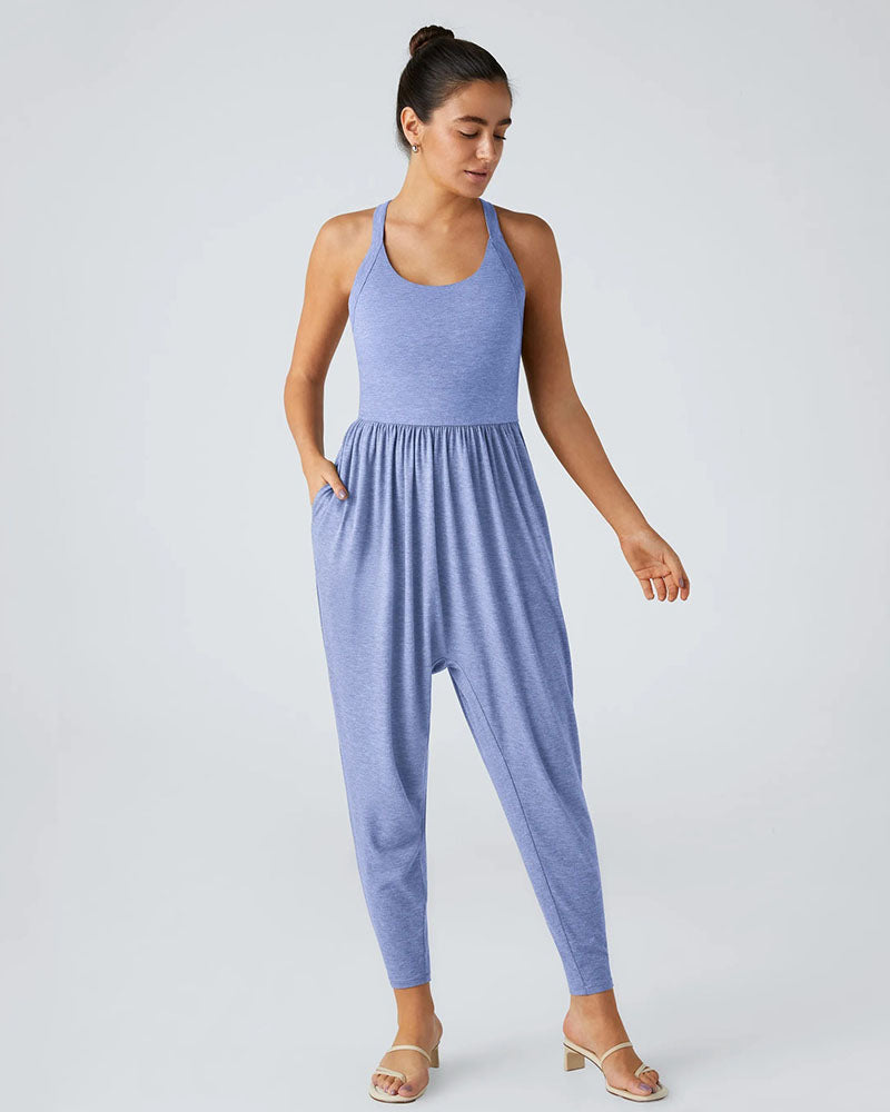 Backless Twisted Harem Jumpsuit