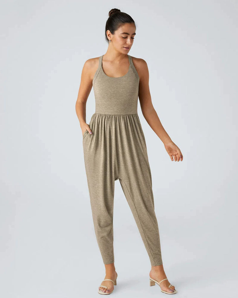 Backless Twisted Harem Jumpsuit