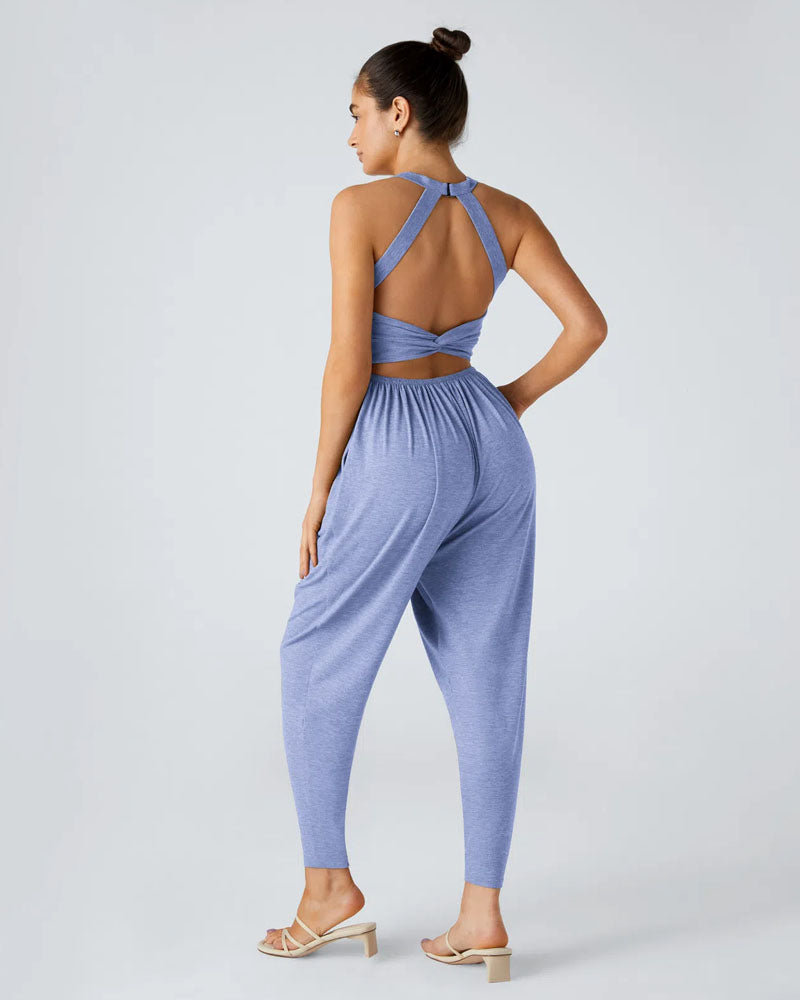 Backless Twisted Harem Jumpsuit