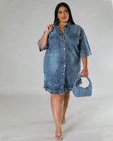 Baddie Drip Distressed Denim Dress