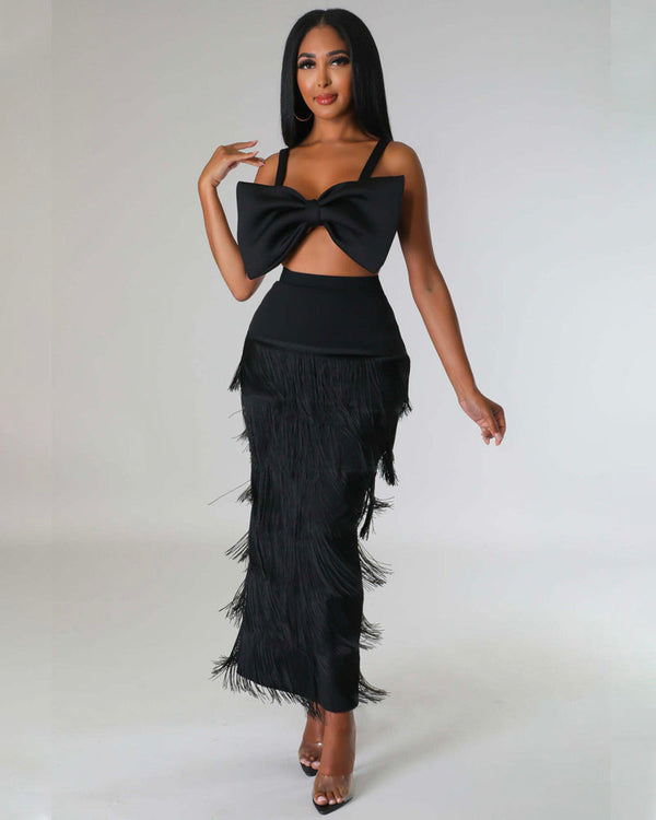 Be Fringely Maxi Skirt