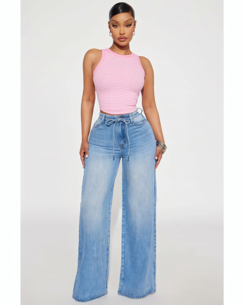 Beachfront Drapey Wide Leg Jeans