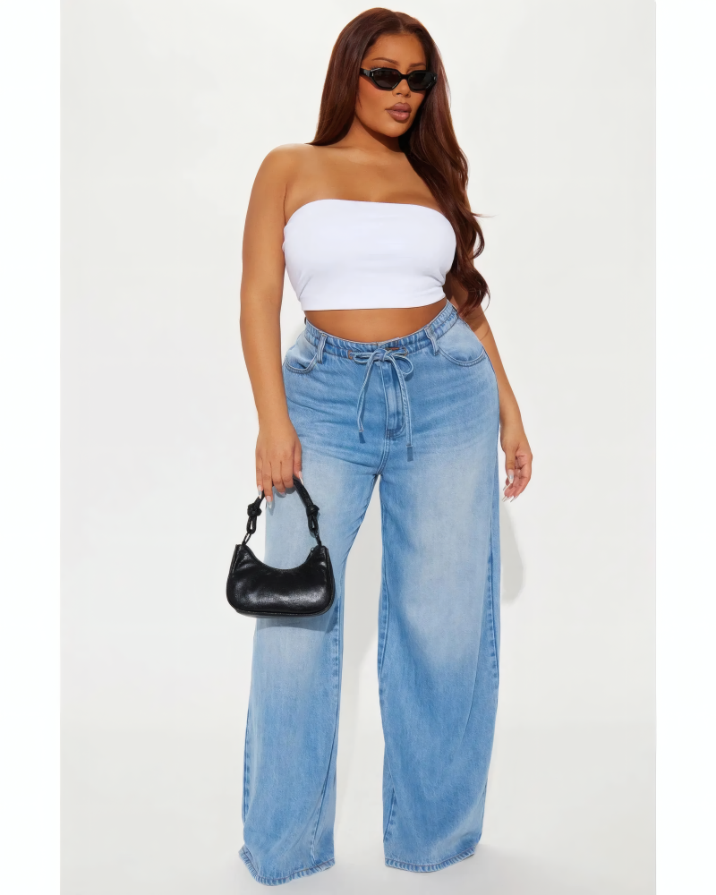 Beachfront Drapey Wide Leg Jeans