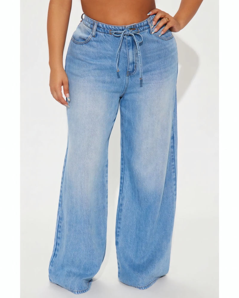 Beachfront Drapey Wide Leg Jeans