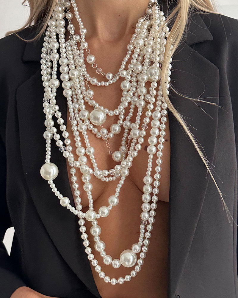 Braided Pearl Beaded Necklace