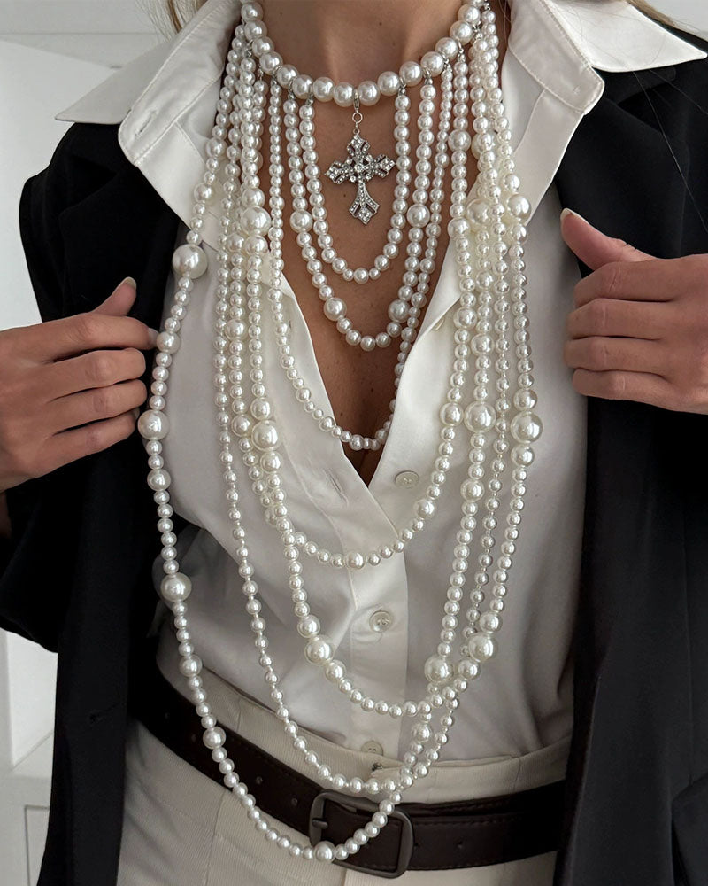 Braided Pearl Beaded Necklace