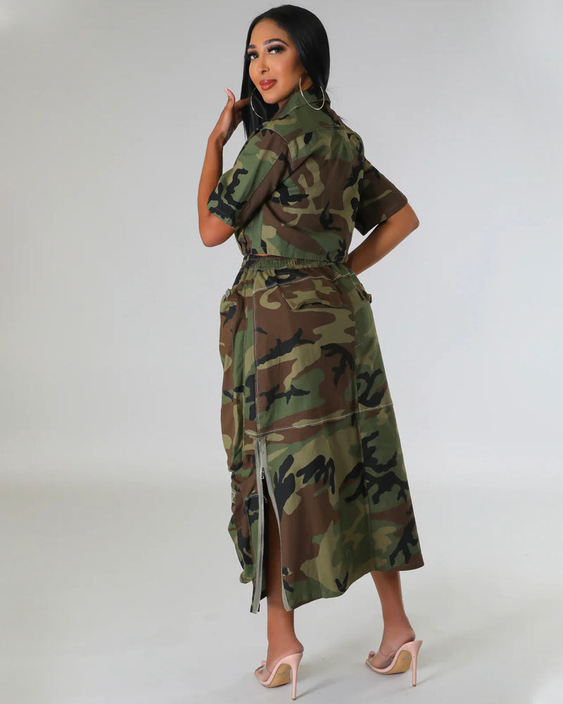 Operation Baddie Camo Cargo Skirt