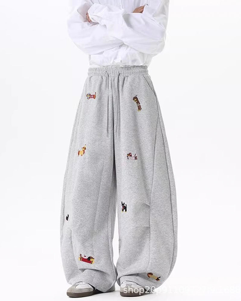 Cartoon Dog Barrel Sweatpants