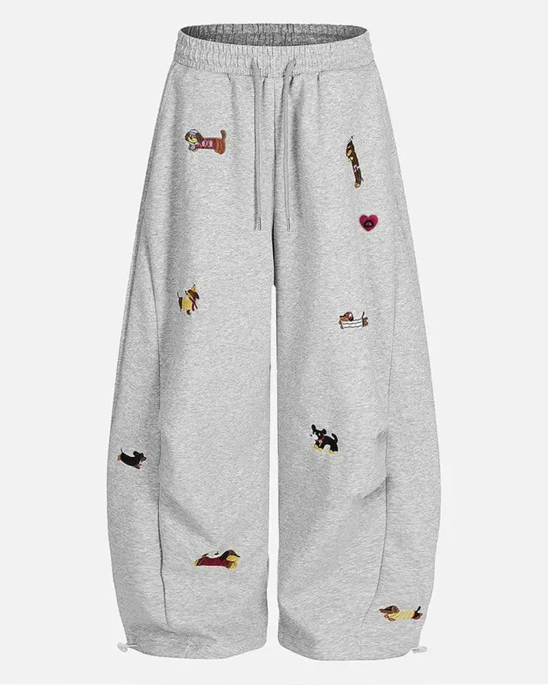 Cartoon Dog Barrel Sweatpants
