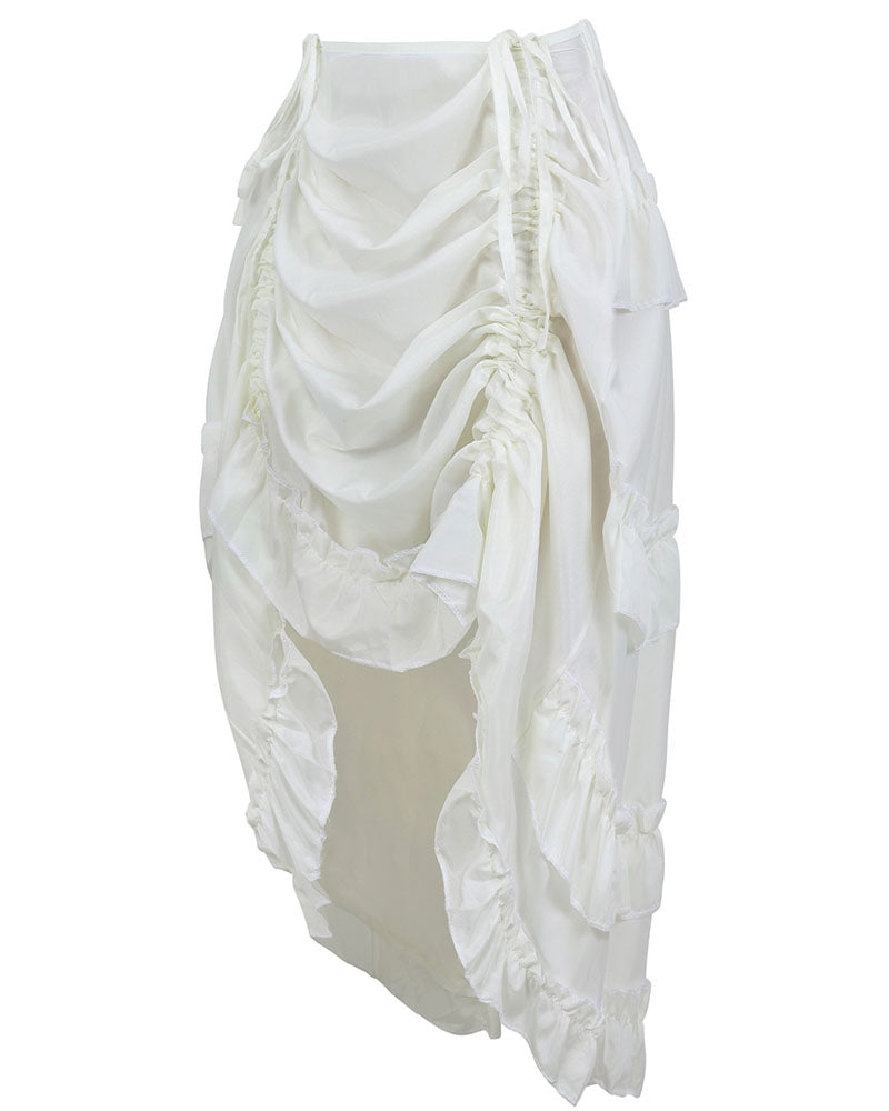 Cascade Ruched Midi Skirt