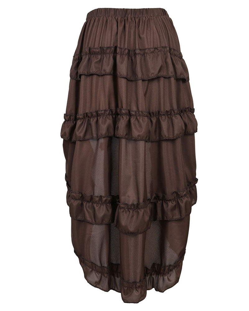 Cascade Ruched Midi Skirt