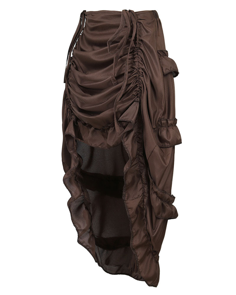 Cascade Ruched Midi Skirt