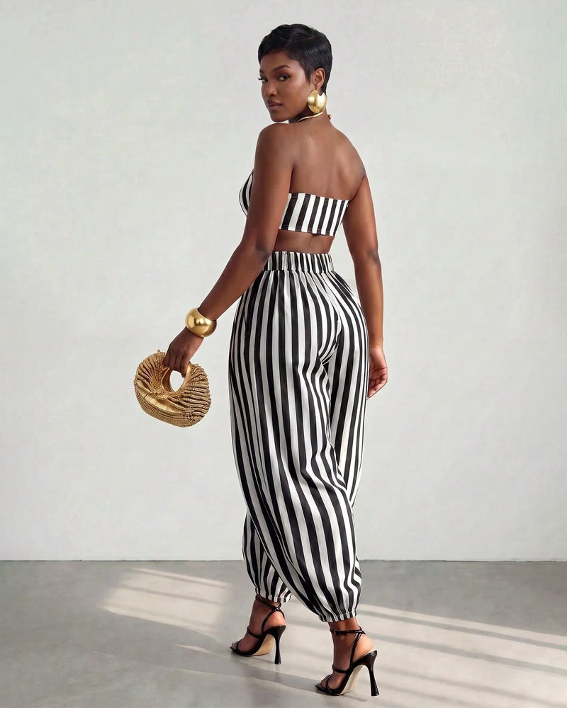 Center Stage Striped Balloon Pant Set