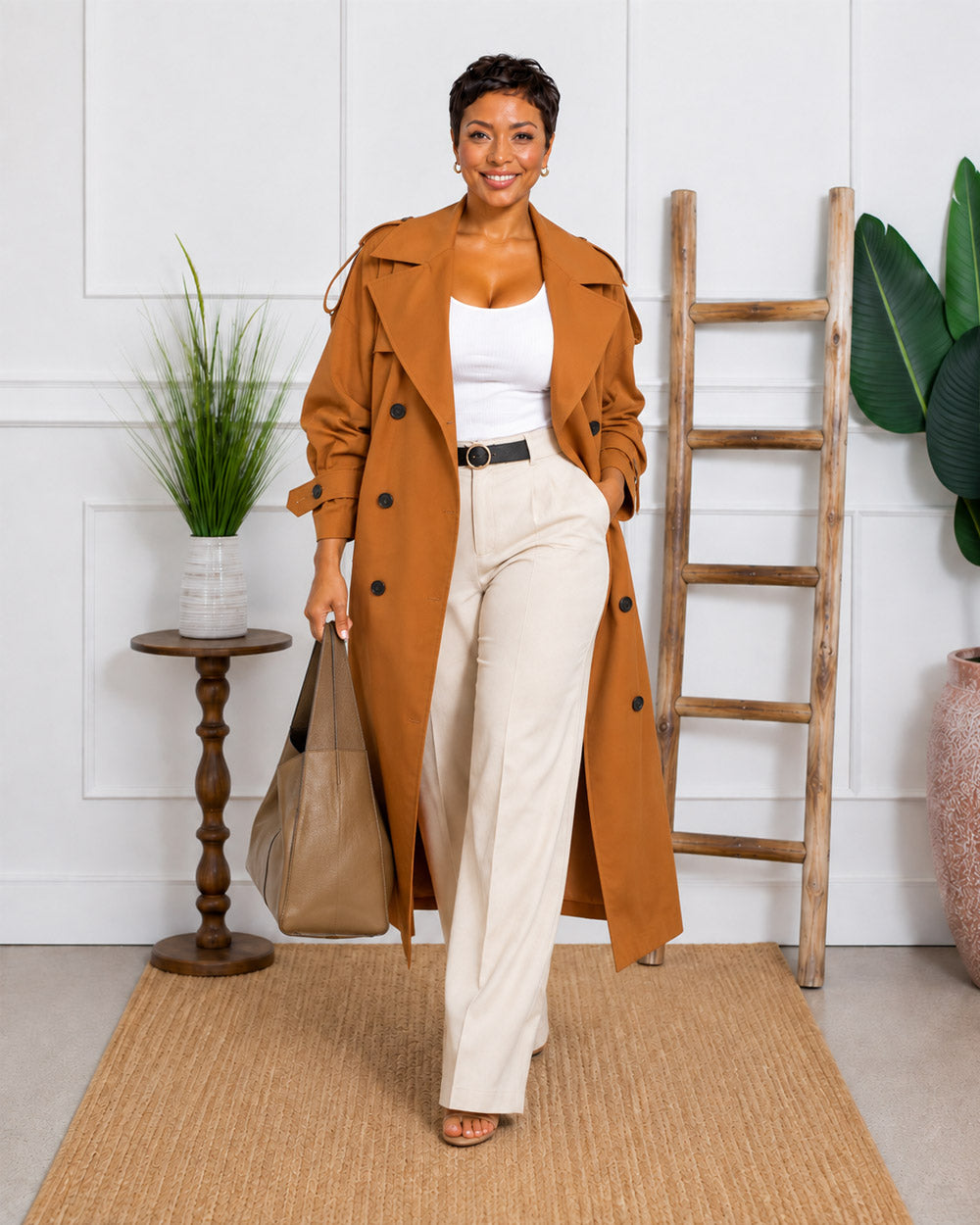 City Entrance Double-Breasted Trench Coat