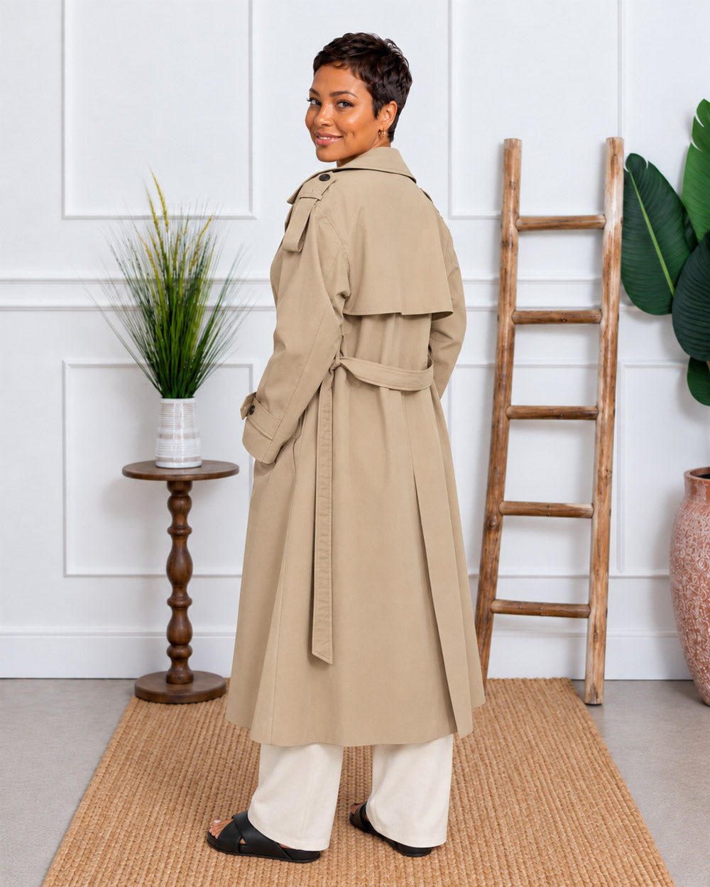 City Entrance Double-Breasted Trench Coat