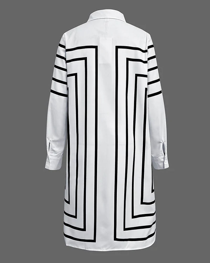 Coastal Stripe Shirt Dress