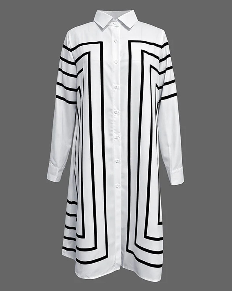 Coastal Stripe Shirt Dress