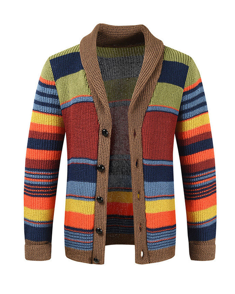 Color Theory Striped Knit Cardigan