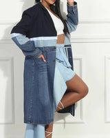 Reconstructed Denim Jean Trench Coat