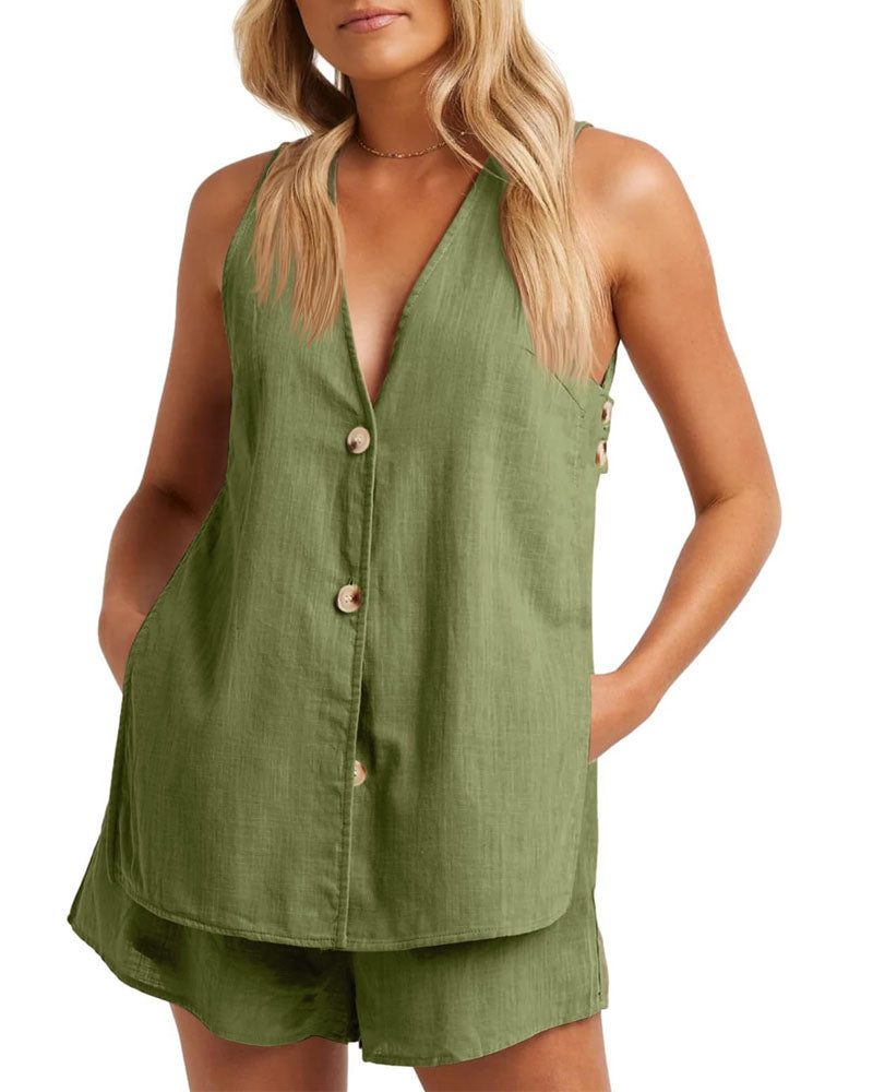 Demi Linen Short Set