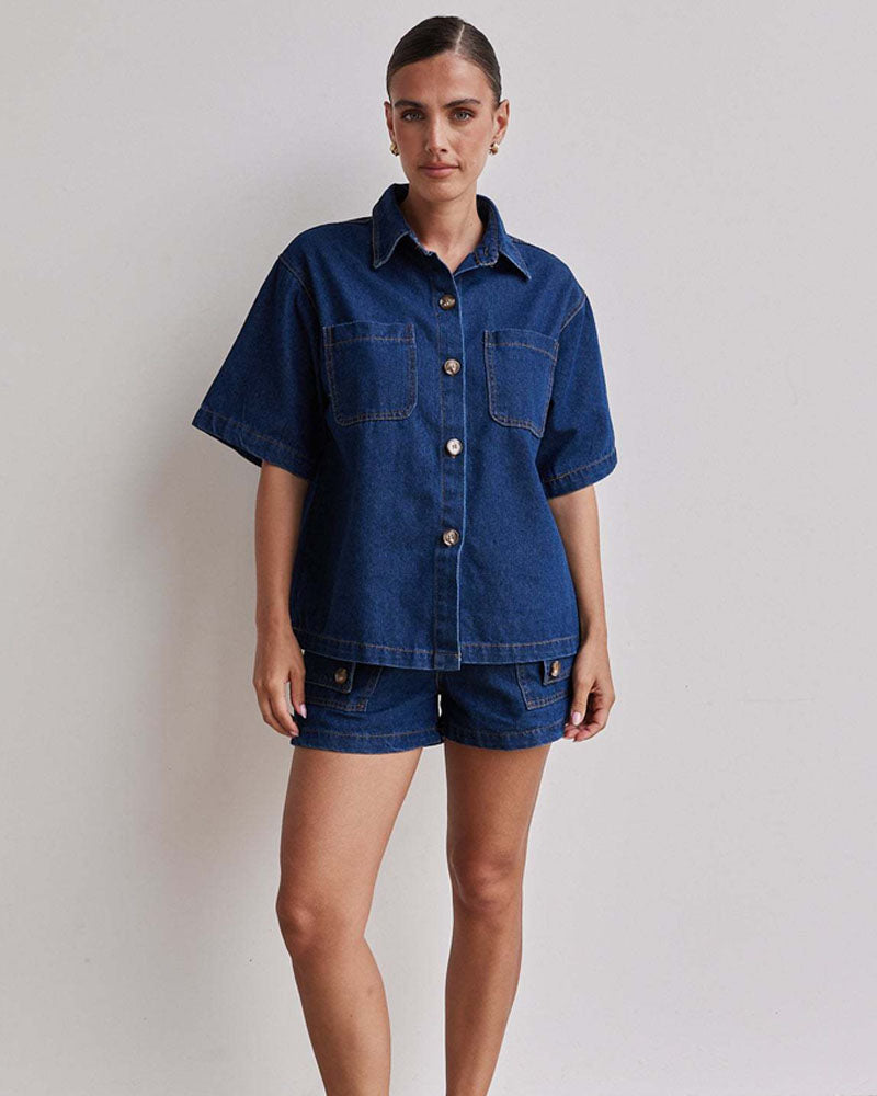 Nova Denim Short Set