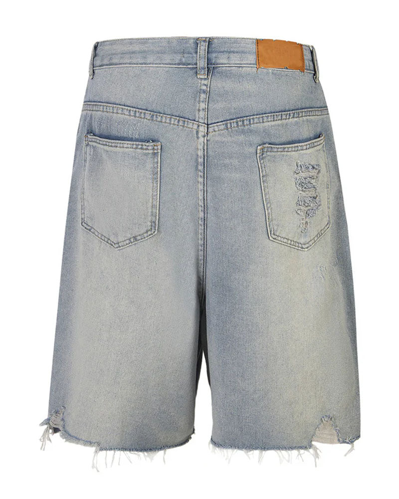 Diamond Studded Denim Shorts