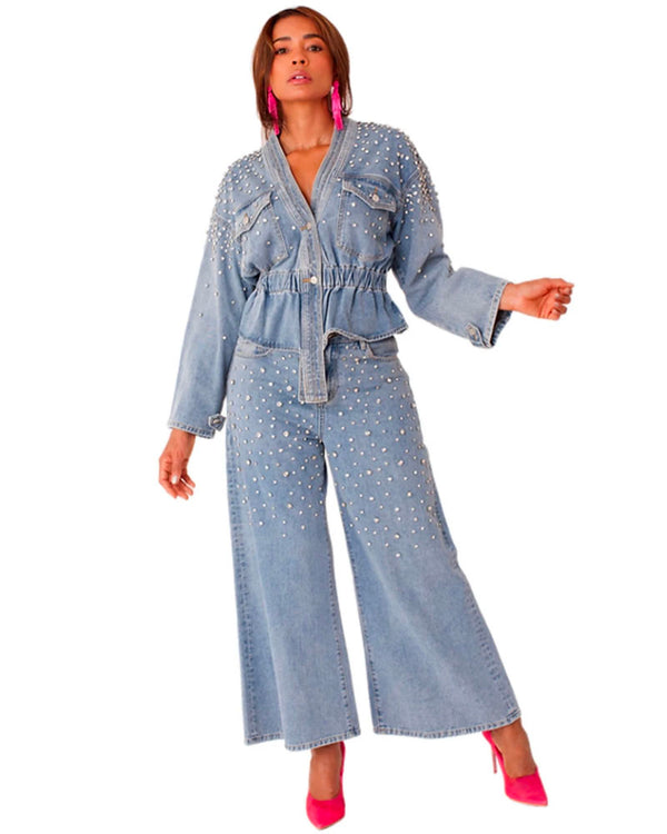 Diva In Rhinestone Denim Jacket