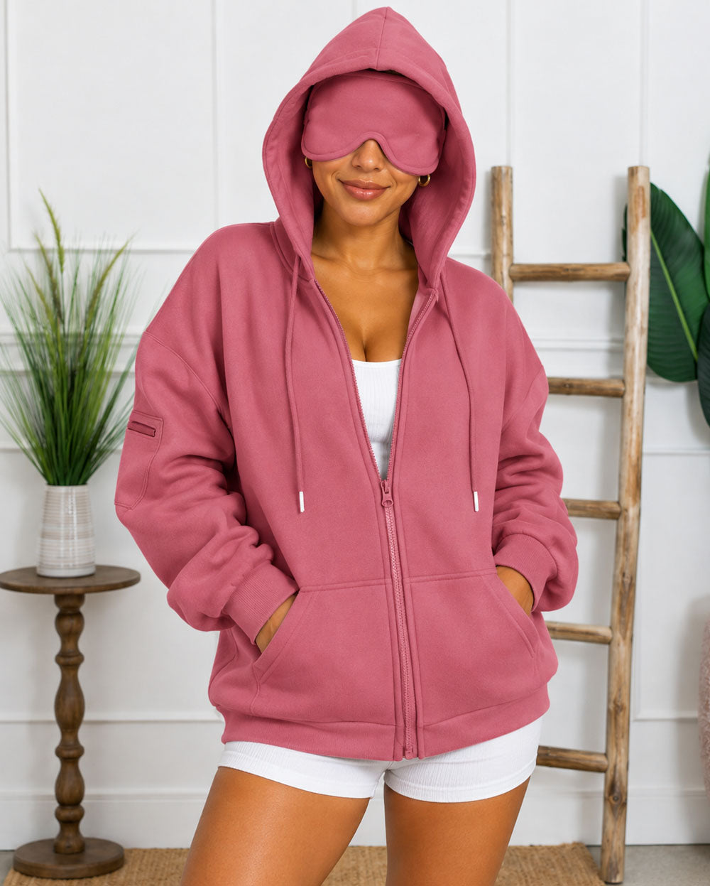 Do Not Disturb Fleece Eye-Mask Hoodie