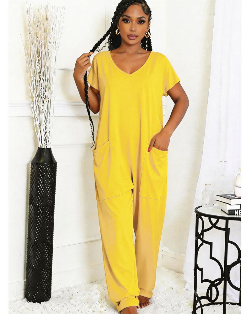 Drop Crotch Jumpsuit With Pockets