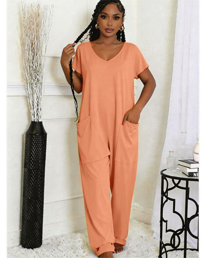 Drop Crotch Jumpsuit With Pockets