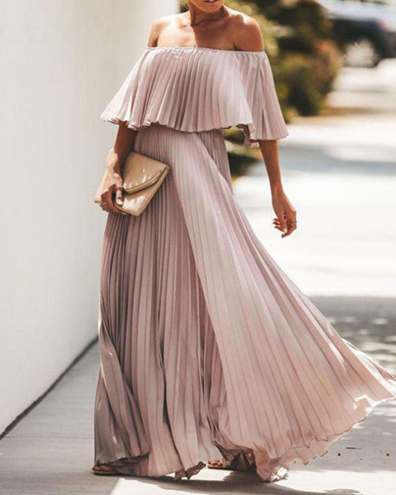 ELEGANT PLEATED DRESS