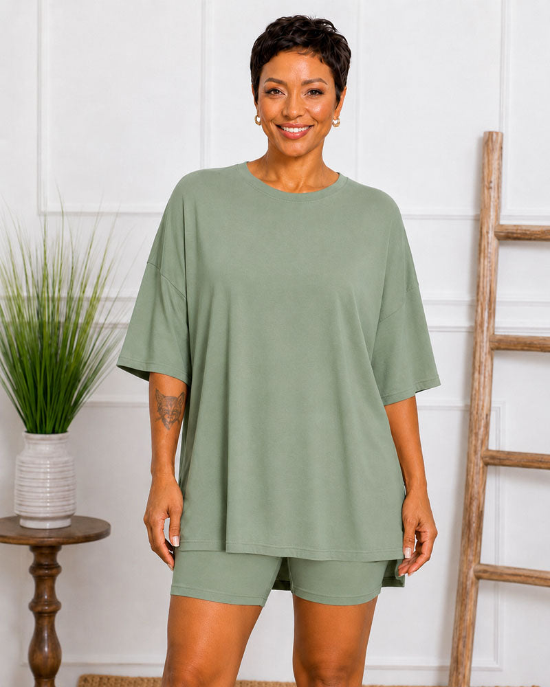 Easy Does It Oversized Shorts Set