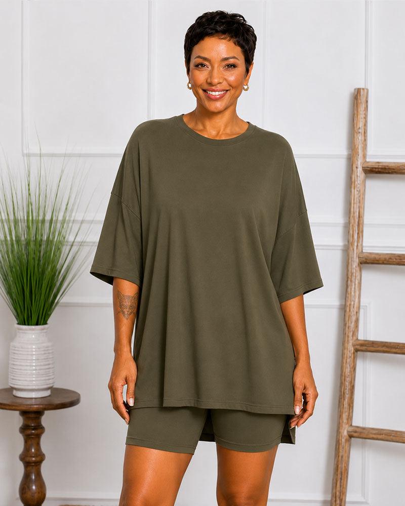 Easy Does It Oversized Shorts Set