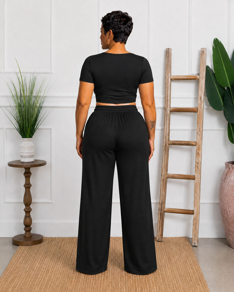 Easy Hours Button-Top Pant Set