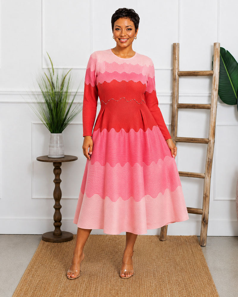 Elegance in Pearls Midi Dress