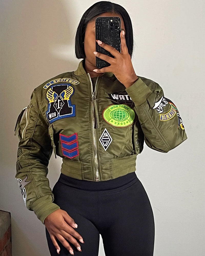 Embroidered Chill Bomber Jacket