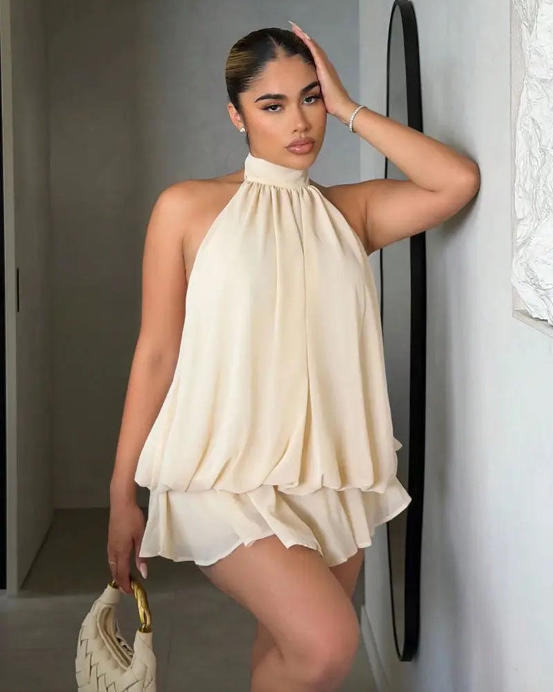 Enya Backless Romper Dress