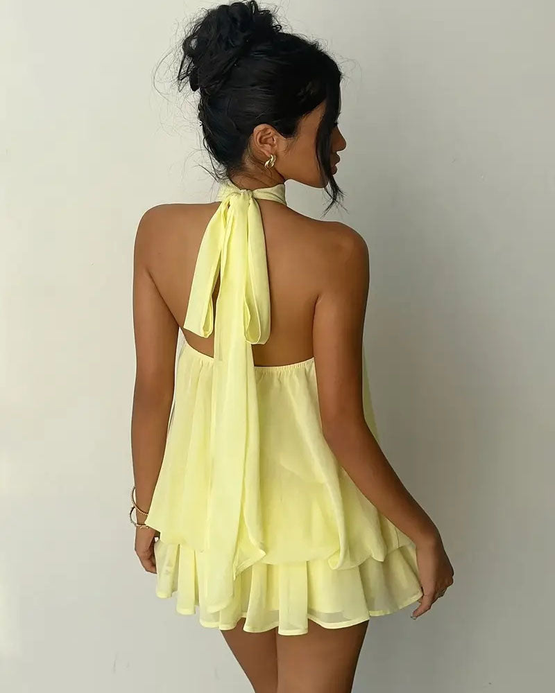 Enya Backless Romper Dress