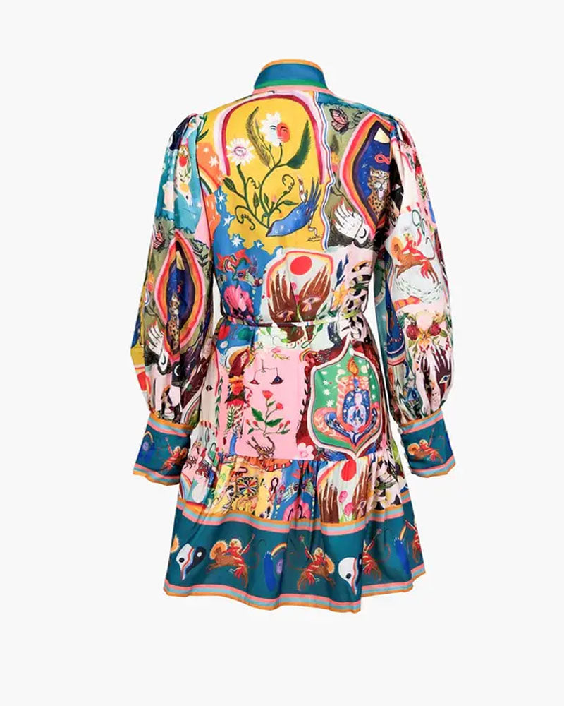 Evergreen Printed Mini Dress