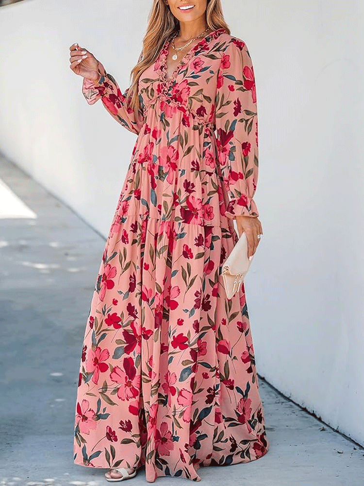 Fall Feels Ruffle Tiered Maxi Dress