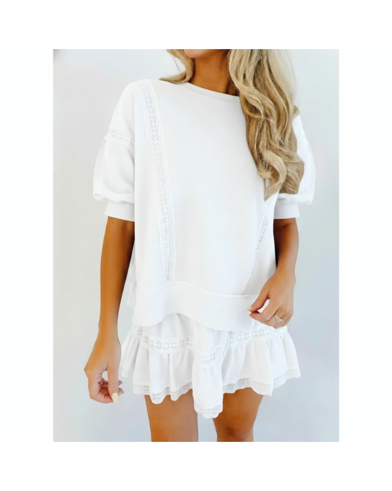 Lace Ribbon Sweat Set